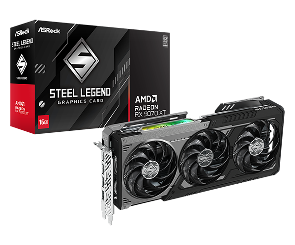 ASRock RX 9070 XT Steel Legend Dark 16GB Graphics Card